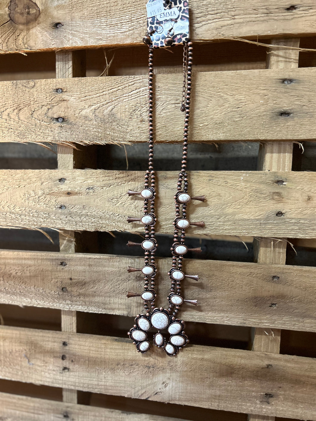 copper squash blossom necklace set
