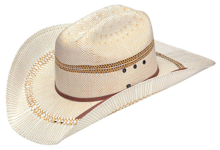 WESTERN MEN'S ARIAT BANGORA 2-CORD TAN STRAW WESTERN HAT ariatmens M & F