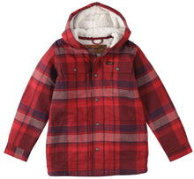 Load image into Gallery viewer, Wrangler® Hooded Flannel Shirt Jacket - Sherpa Lined - Garnet
