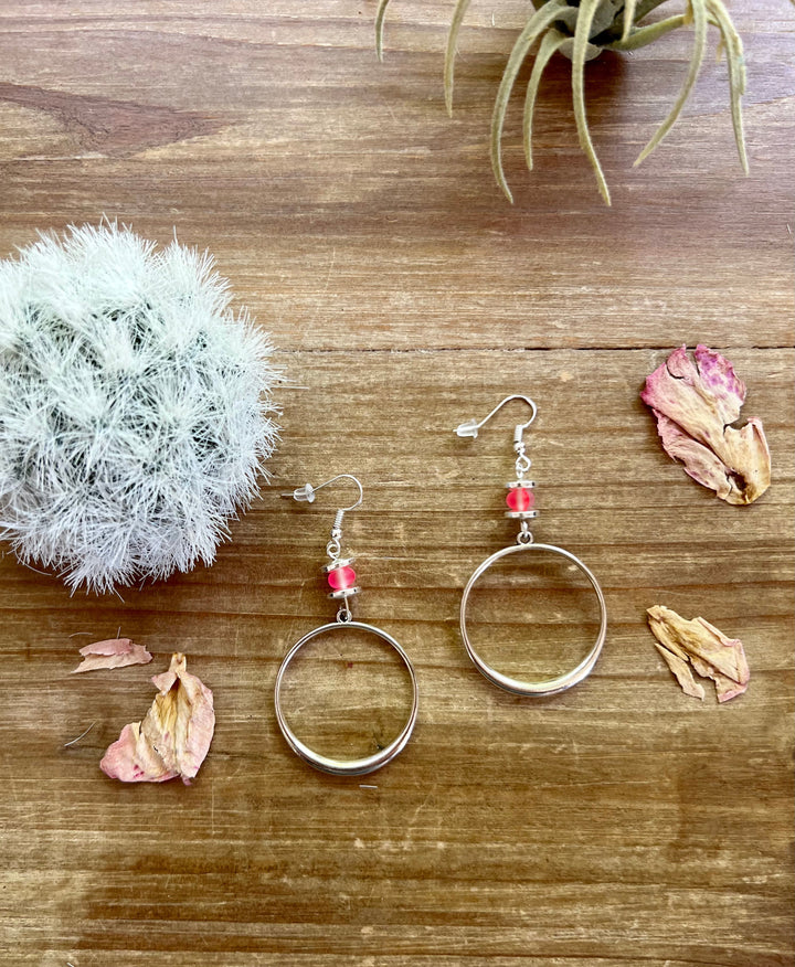 Pink mermaids beads on hoop earrings Earrings Shopify Collective The Bijoux FAB Jewelry The Bijoux FAB Jewelry