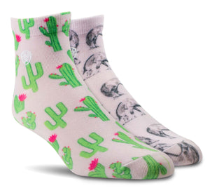 Horse/Cactus Print Ankle Sock 2 Pair Multi Pack