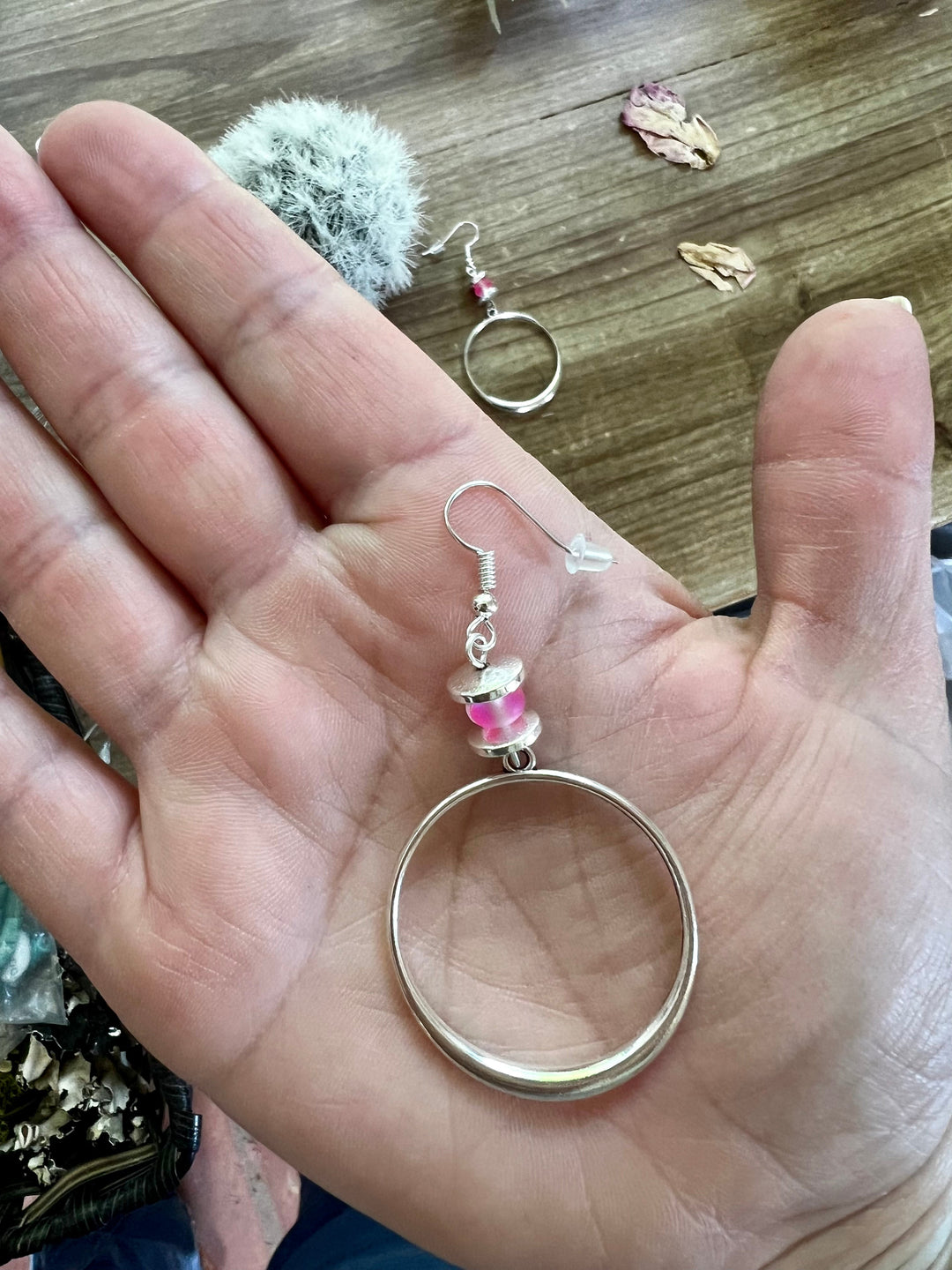 Pink mermaids beads on hoop earrings Earrings Shopify Collective The Bijoux FAB Jewelry The Bijoux FAB Jewelry