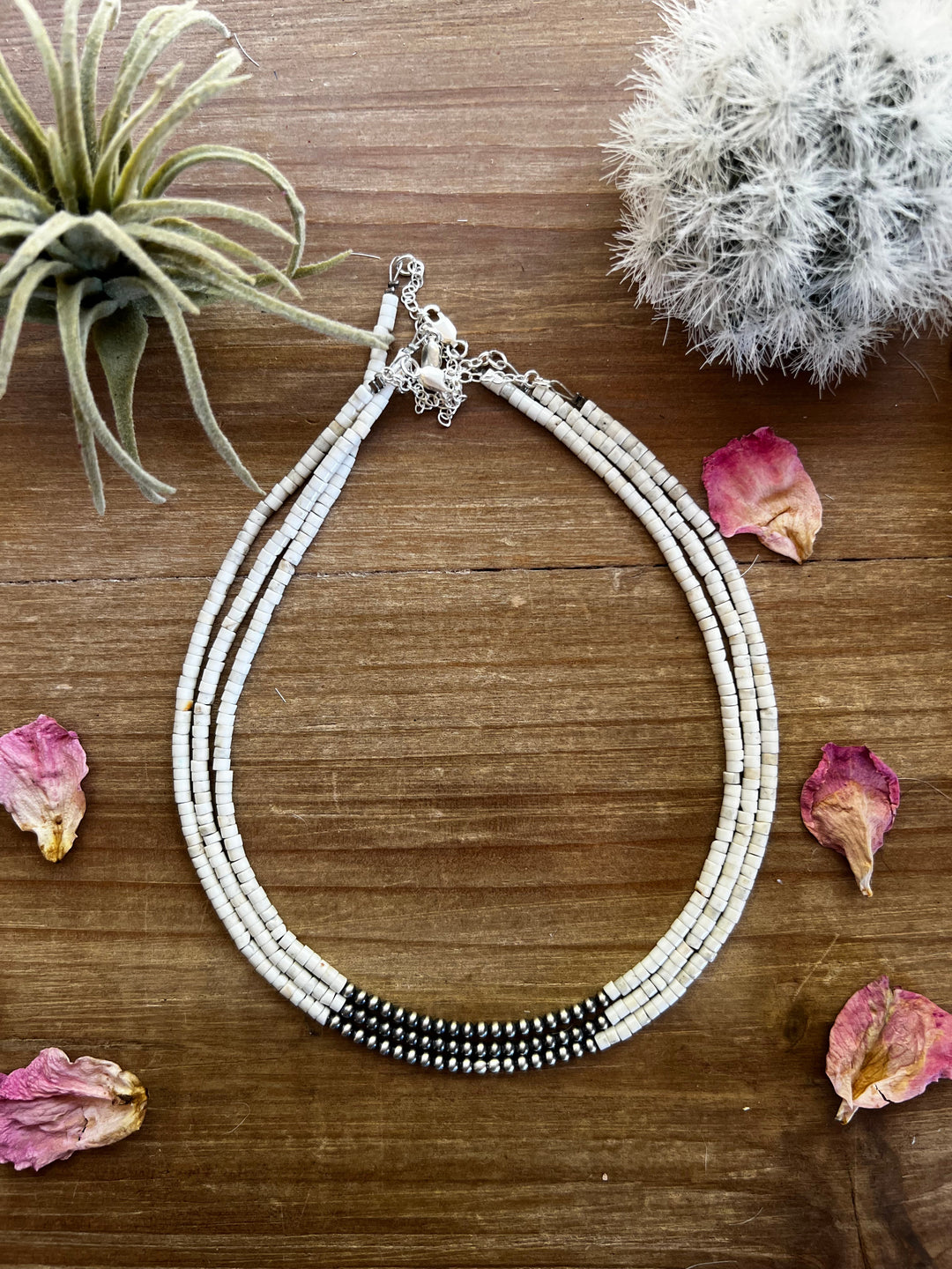 3 mm Sterling Silver Pearls choker on white 3mm magnesite Necklaces Shopify Collective The Bijoux FAB Jewelry The Bijoux FAB Jewelry
