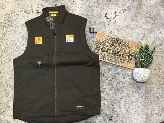 Rebar Washed Duracanvas Ins Vest Chap & Vest ariatmens Double C Western Supply