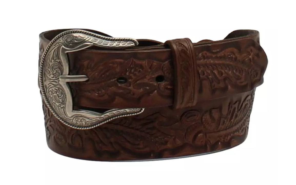 ANGEL RANCH 1.5" BRAIDED ACORN BROWN BELT BY M & F M & F