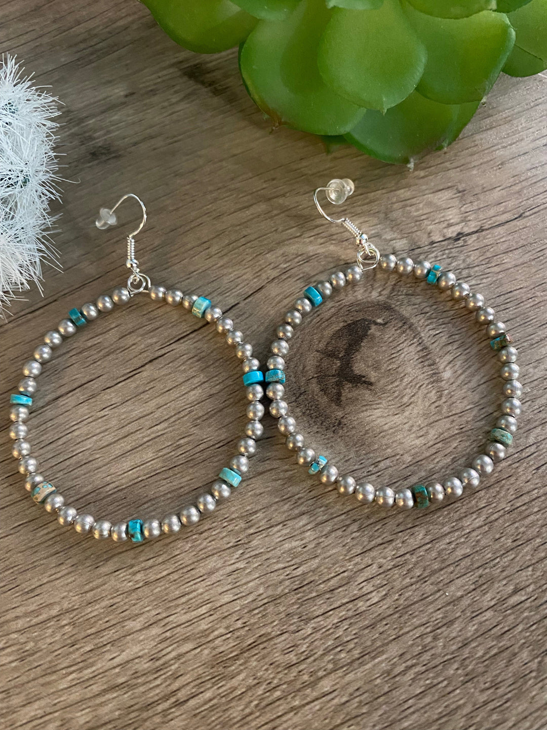 A little bit if blue hoop - silver is plated Earrings Shopify Collective The Bijoux FAB Jewelry The Bijoux FAB Jewelry