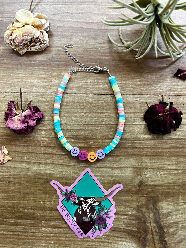 Anklet summer smiley colorful anklet Shopify Collective The Bijoux FAB Jewelry The Bijoux FAB Jewelry
