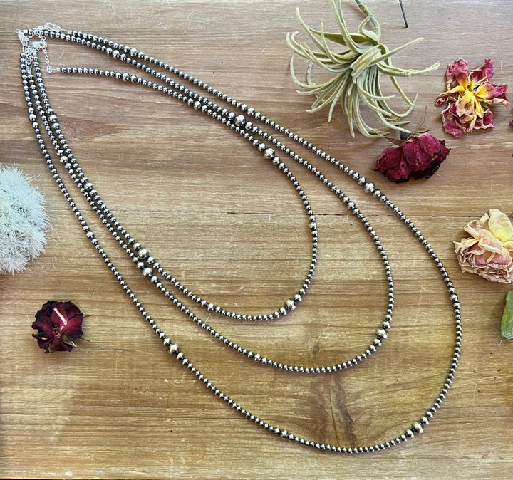 32 inch graduated Sterling Silver Pearls necklace Necklaces Shopify Collective The Bijoux FAB Jewelry The Bijoux FAB Jewelry