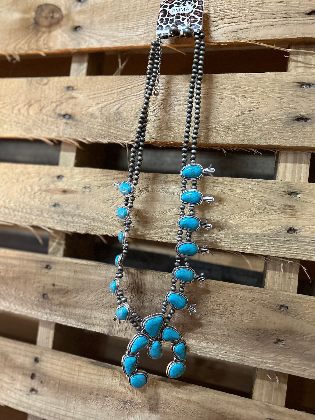 turquoise squash blossom necklace Double C Western Supply