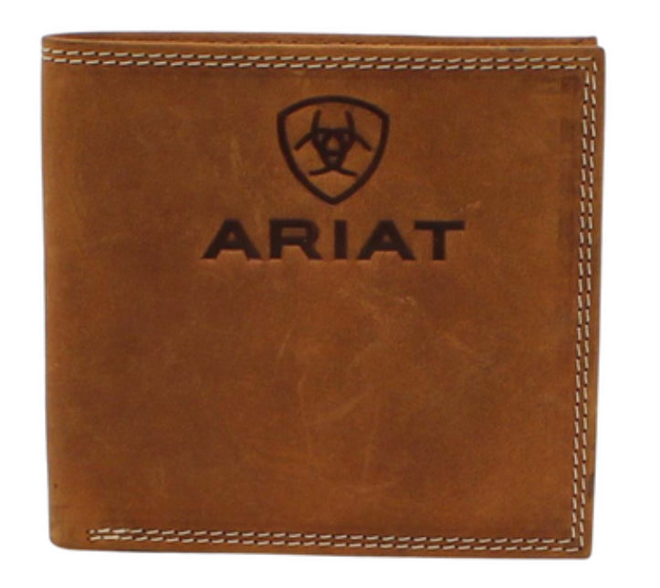 Ariat Mens Bifold Wallet Embossed Logo Ariat