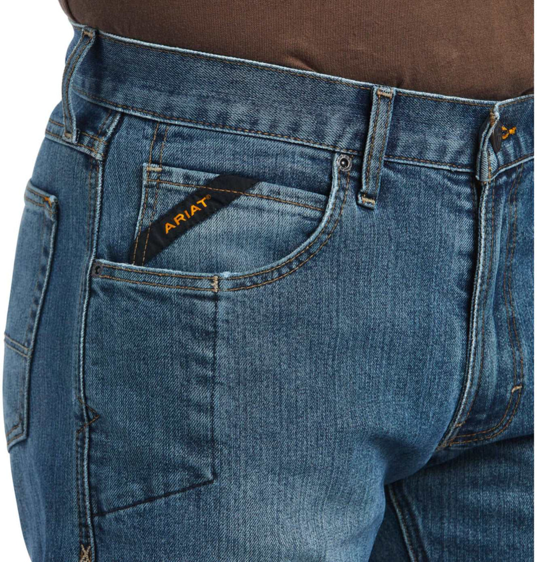 Ariat Rebar M5 Straight DuraStretch Edgewood Jean ariatmens Ariat