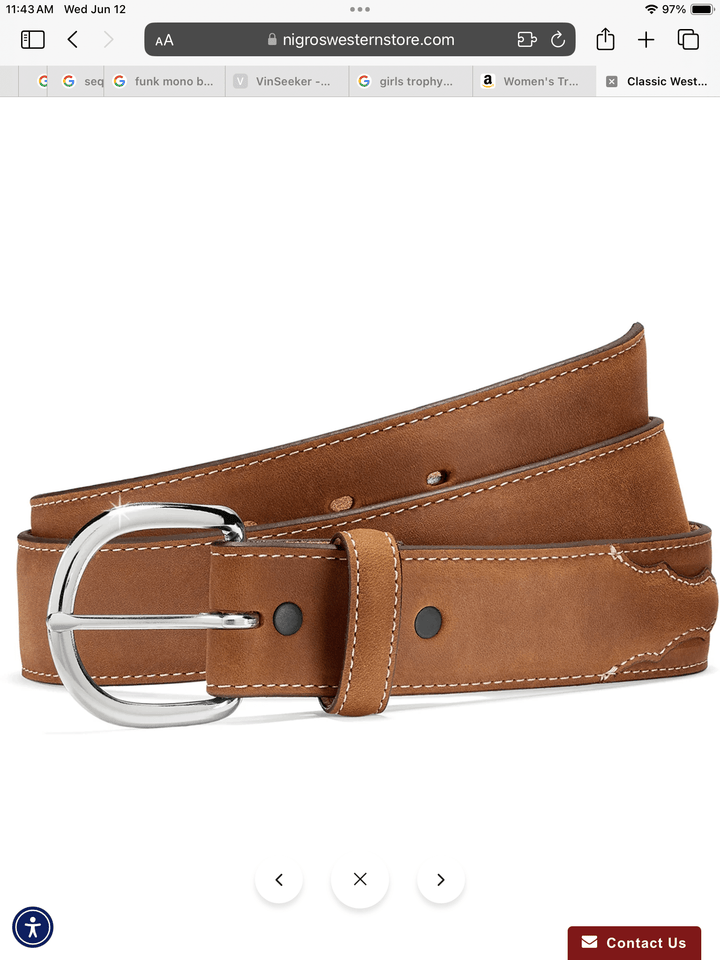 Justin Men’s Classic Western Belt 53709 - Double C Western SupplyJustin