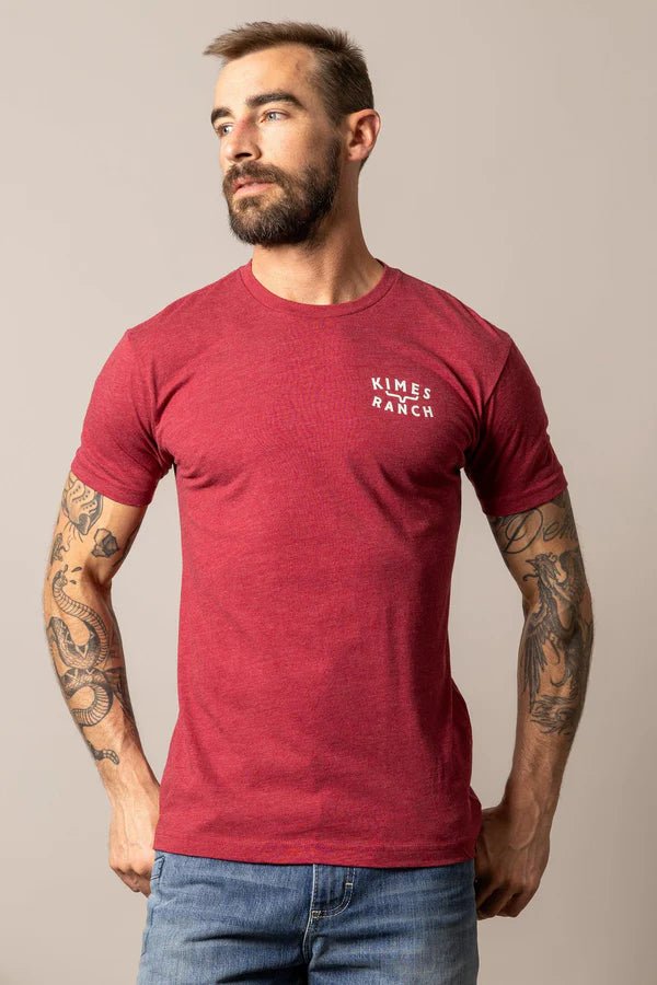 Kimes Roy T-Shirt in Cardinal - Double C Western SupplyKimes