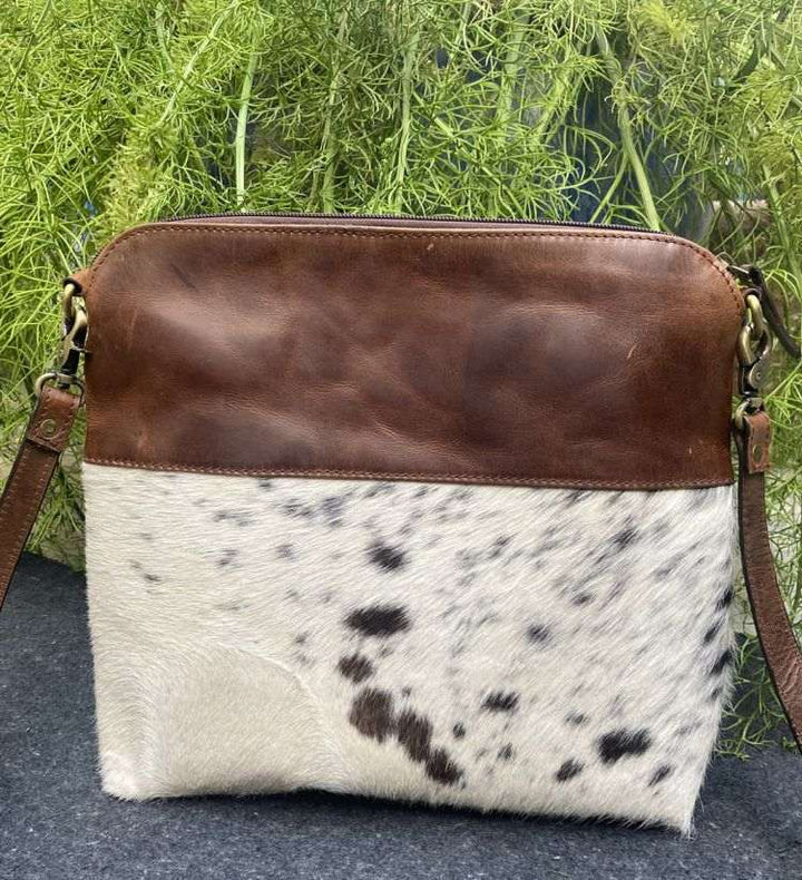 Klassy Cowgirl Leather Crossbody Bag with hair on cowhide accent 77070 - Double C Western SupplyShiloh
