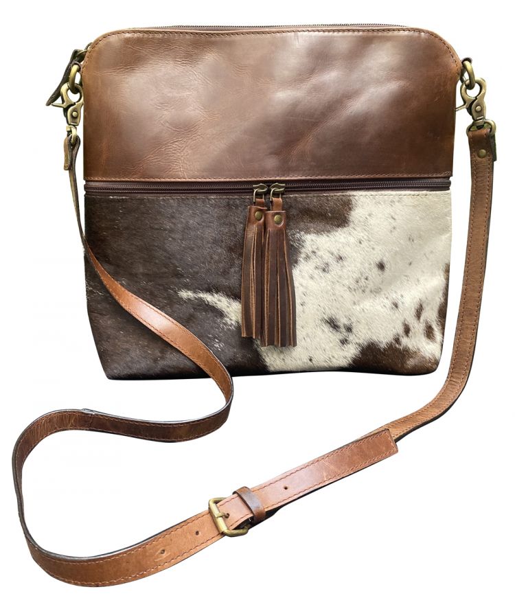 Klassy Cowgirl Leather Crossbody Bag with hair on cowhide accent 77070 - Double C Western SupplyShiloh