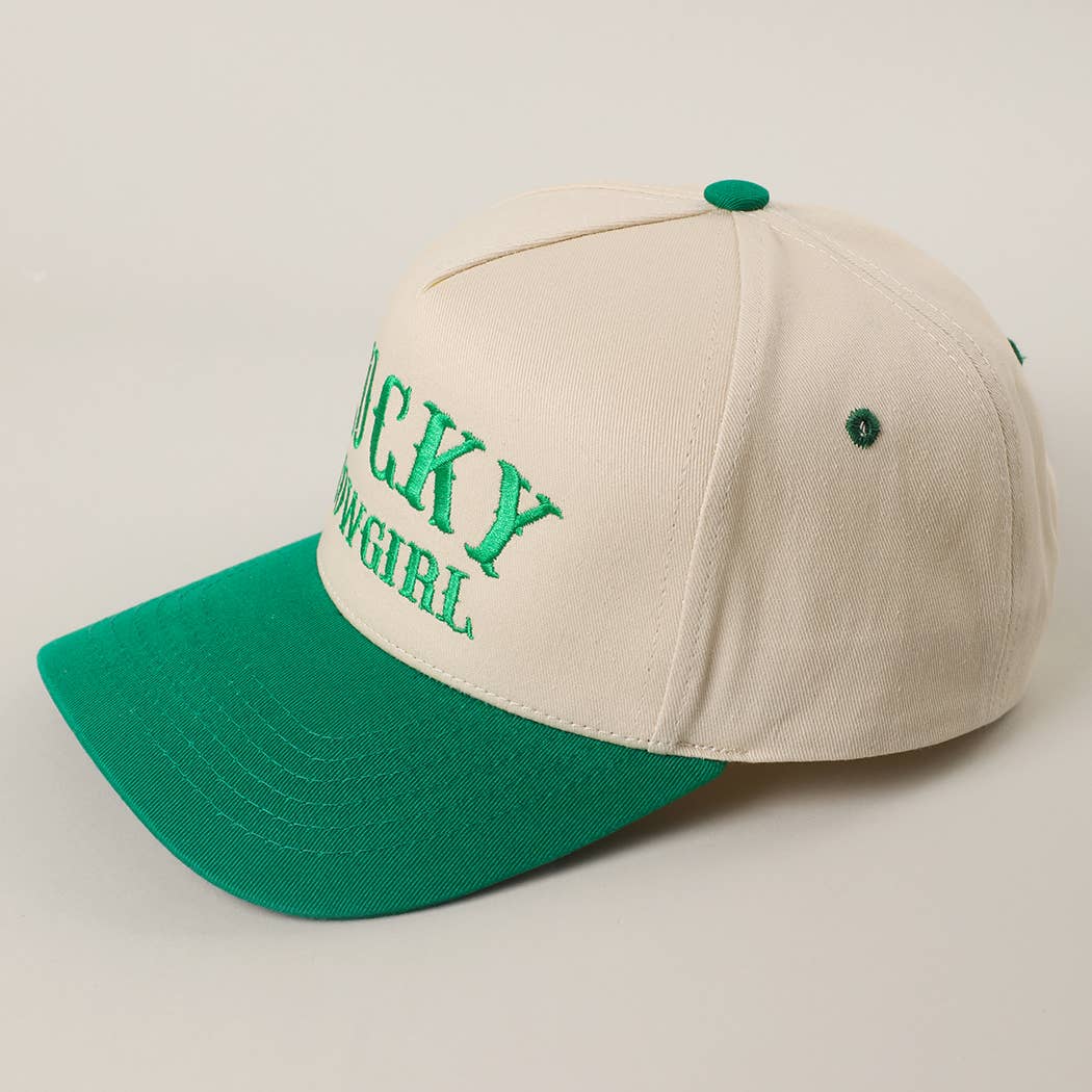 LUCKY COWGIRL Embroidery Two-Tone Trucker Hat - Double C Western SupplyFashion City