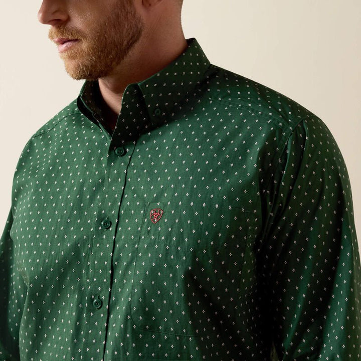 Men’s Ariat Larkspur Shirt in Pineneedle Green - 10080658 - Double C Western SupplyAriat