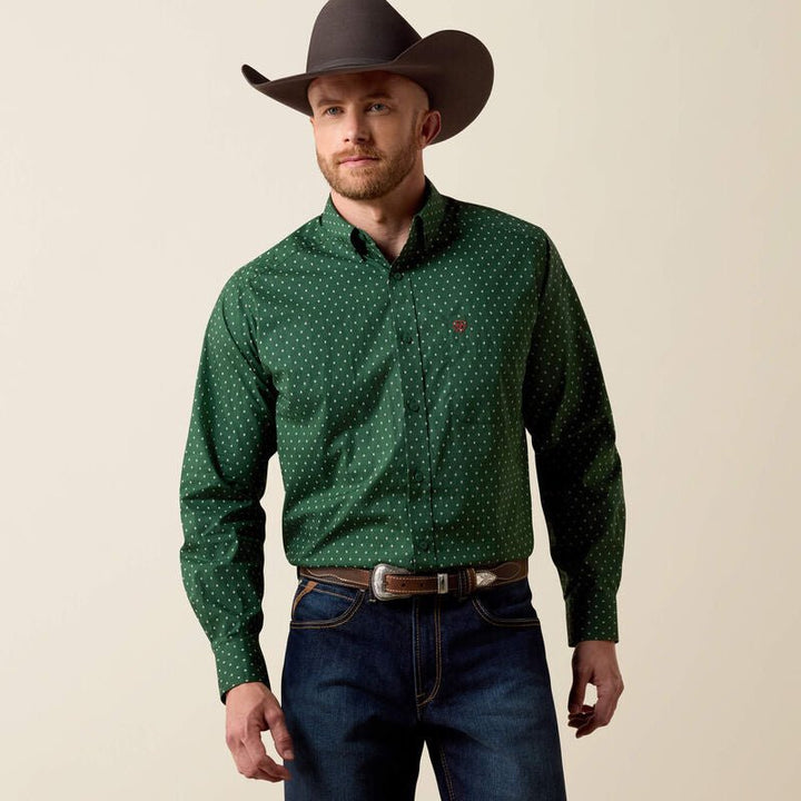 Men’s Ariat Larkspur Shirt in Pineneedle Green - 10080658 - Double C Western SupplyAriat