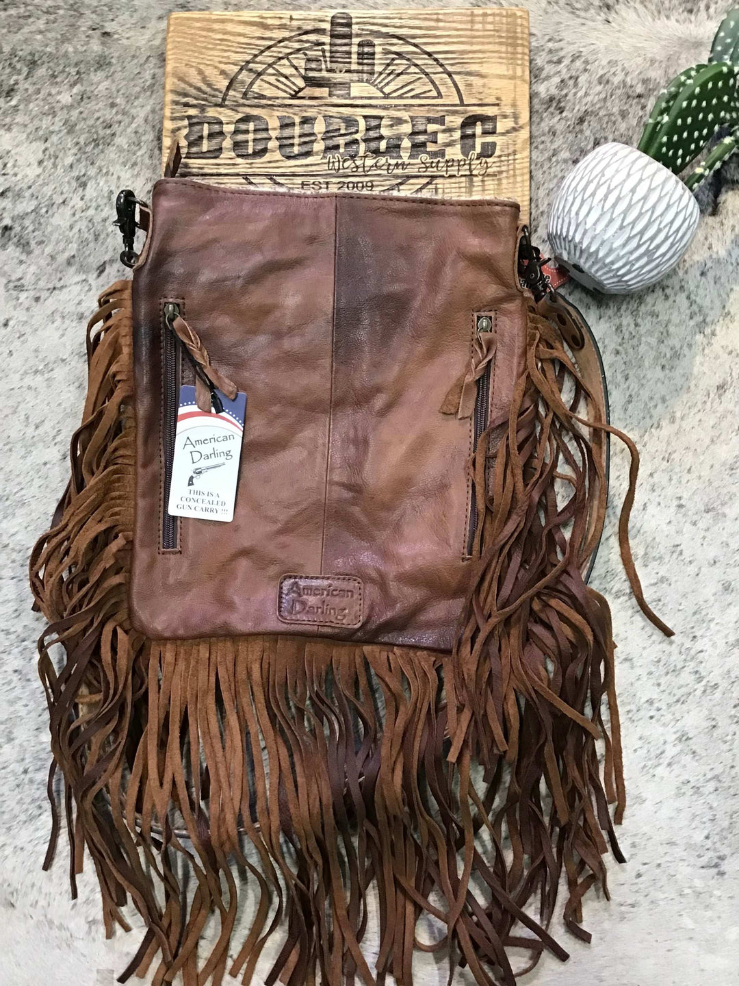 Messenger Genuine Western Leather Women Bag Pearl - Double C Western Supplyamerican darling