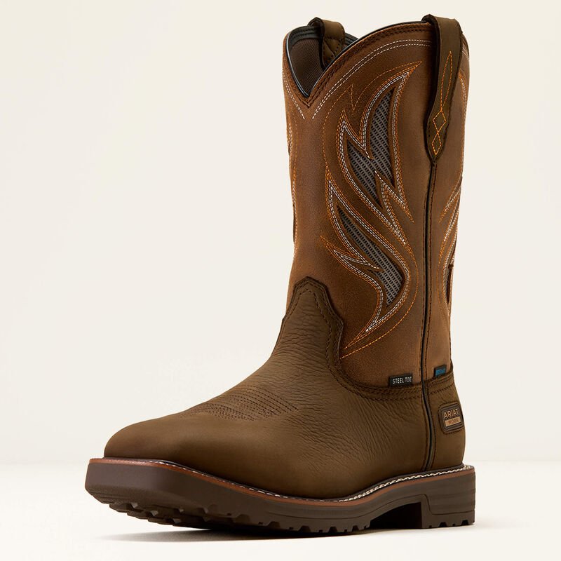 MNS Activator VentTEK Waterproof Wide Square Toe Work Boot DARK BROWN 10061120 - Double C Western SupplyAriat