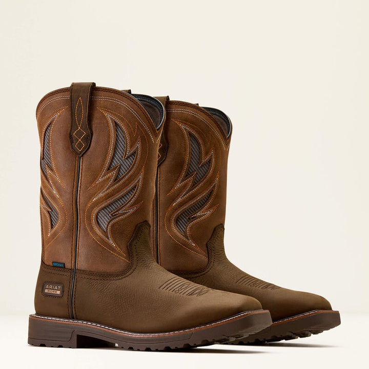 MNS Activator VentTEK Waterproof Wide Square Toe Work Boot DARK BROWN 10061120 - Double C Western SupplyAriat