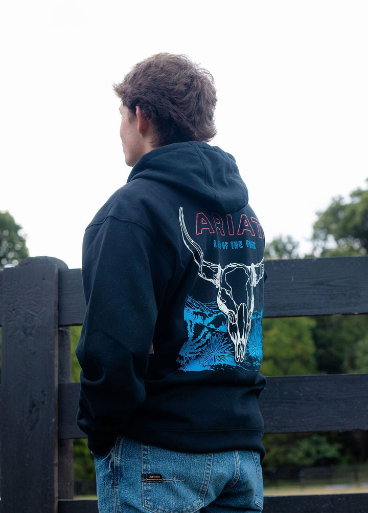 MNS Ariat Bison Bureau Hoodie BLACK 10079496 - Double C Western SupplyAriat