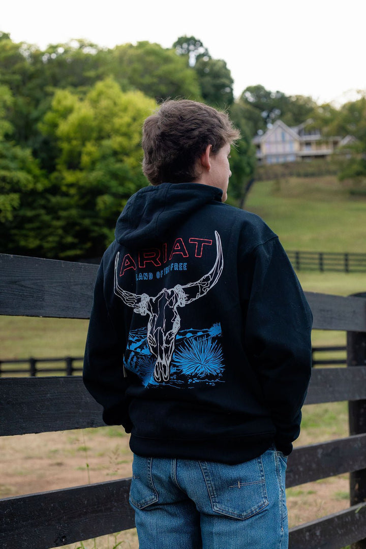 MNS Ariat Bison Bureau Hoodie BLACK 10079496 - Double C Western SupplyAriat