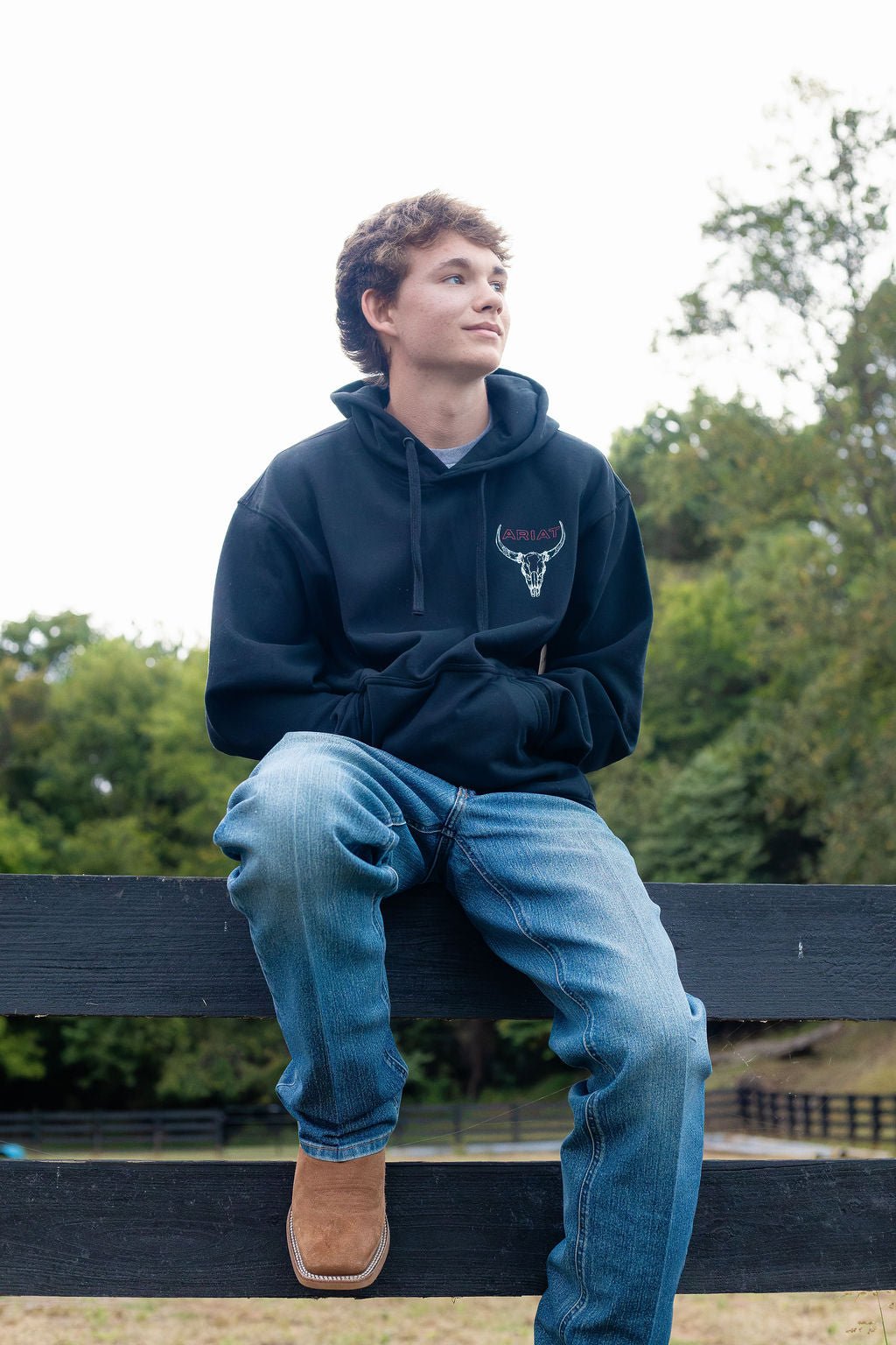 MNS Ariat Bison Bureau Hoodie BLACK 10079496 - Double C Western SupplyAriat