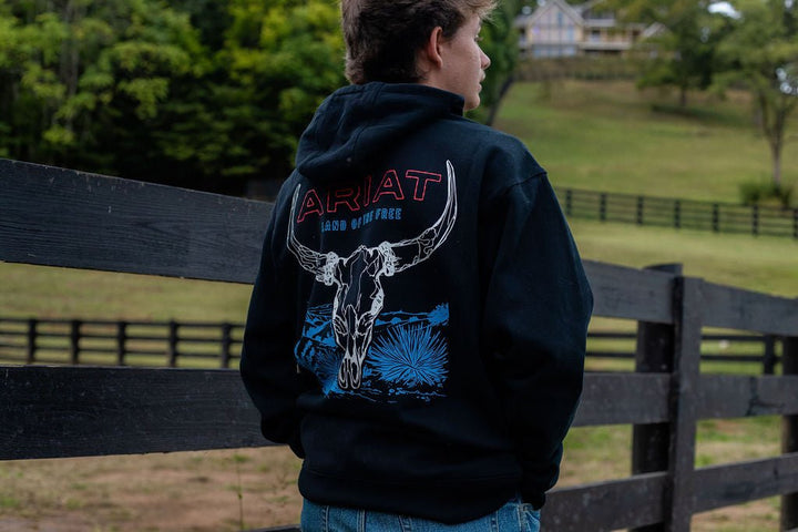 MNS Ariat Bison Bureau Hoodie BLACK 10079496 - Double C Western SupplyAriat