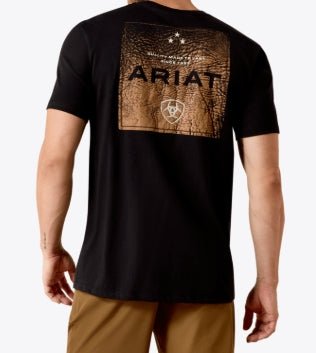 MNS Ariat Boot Leather Patch Classic Fit T-Shirt BLACK 10071159 - Double C Western SupplyAriat