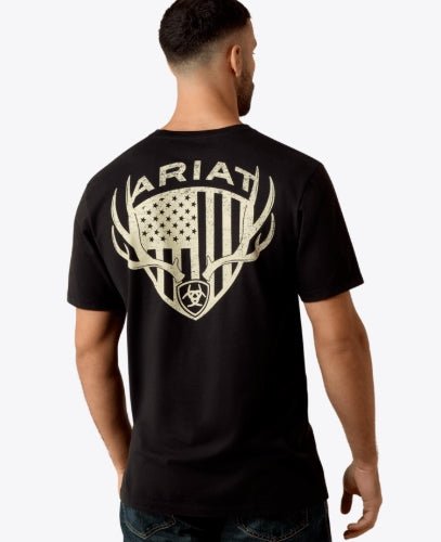 MNS Ariat Euromount Patriot T-Shirt BLACK 10079498 - Double C Western SupplyAriat