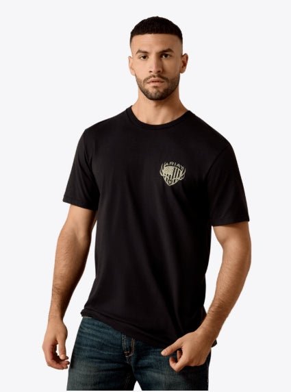 MNS Ariat Euromount Patriot T-Shirt BLACK 10079498 - Double C Western SupplyAriat