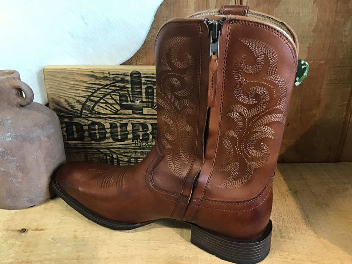 MNS Bodie Square Toe Western Boot BITTER BROWN - Double C Western SupplyAriat
