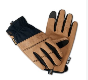 MNS FlexPro Leather Driver Work Glove Brown/Black - 10042829 - Double C Western SupplyAriat