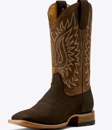 MNS Gold Point Cowboy Boot Chocolate Bison - 10063780 - Double C Western SupplyAriat