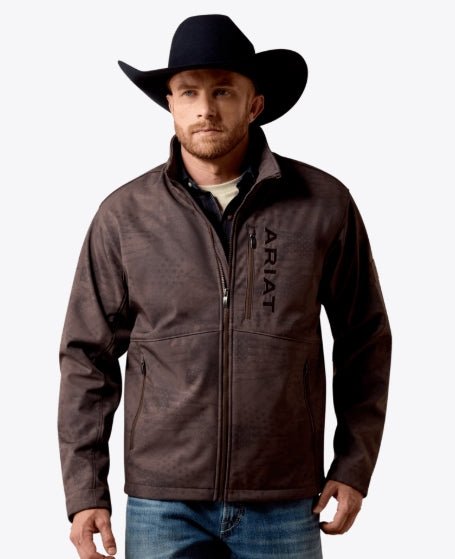 MNS Patriot Flag Softshell Jacket BROWN 10079522 - Double C Western SupplyAriat