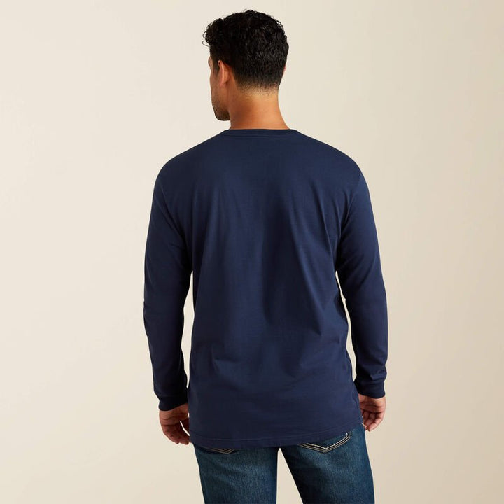 MNS Rebar Cotton Strong Standard Pocket T-Shirt NAVY 10062750 - Double C Western SupplyAriat