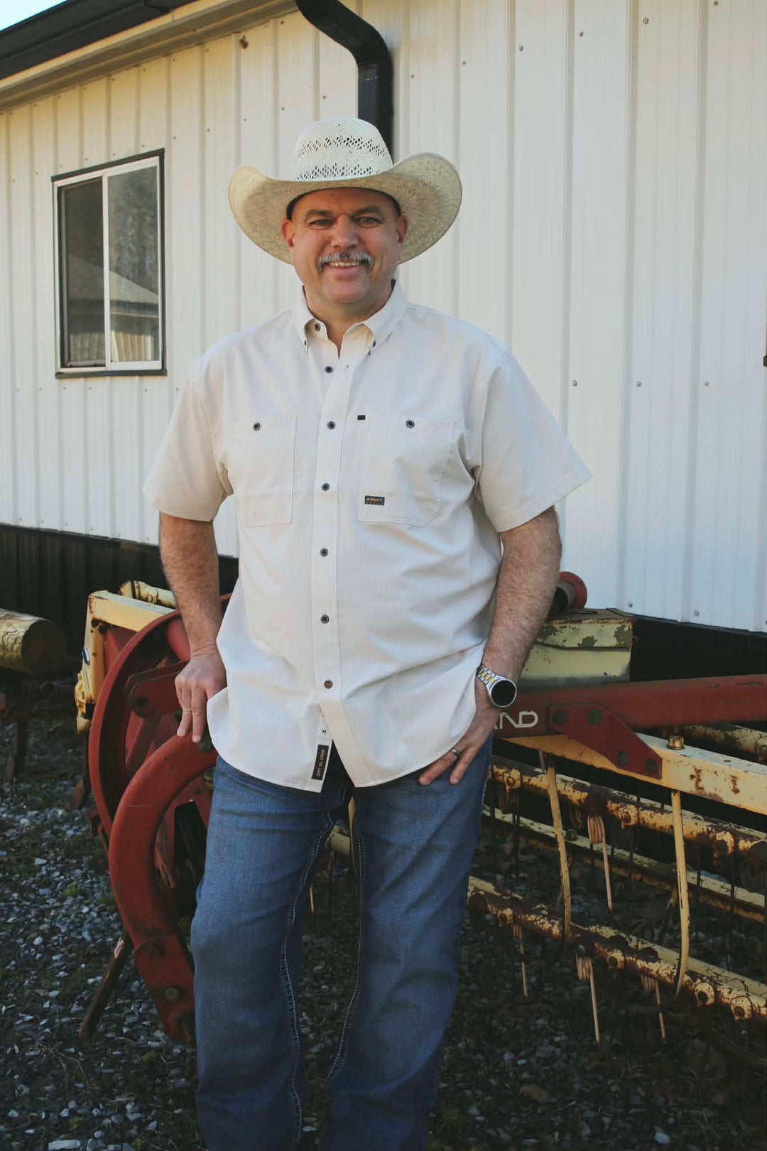 MNS Rebar Made Tough 360 Airflow Work Shirt MOONBEAM 10071438 - Double C Western SupplyAriat