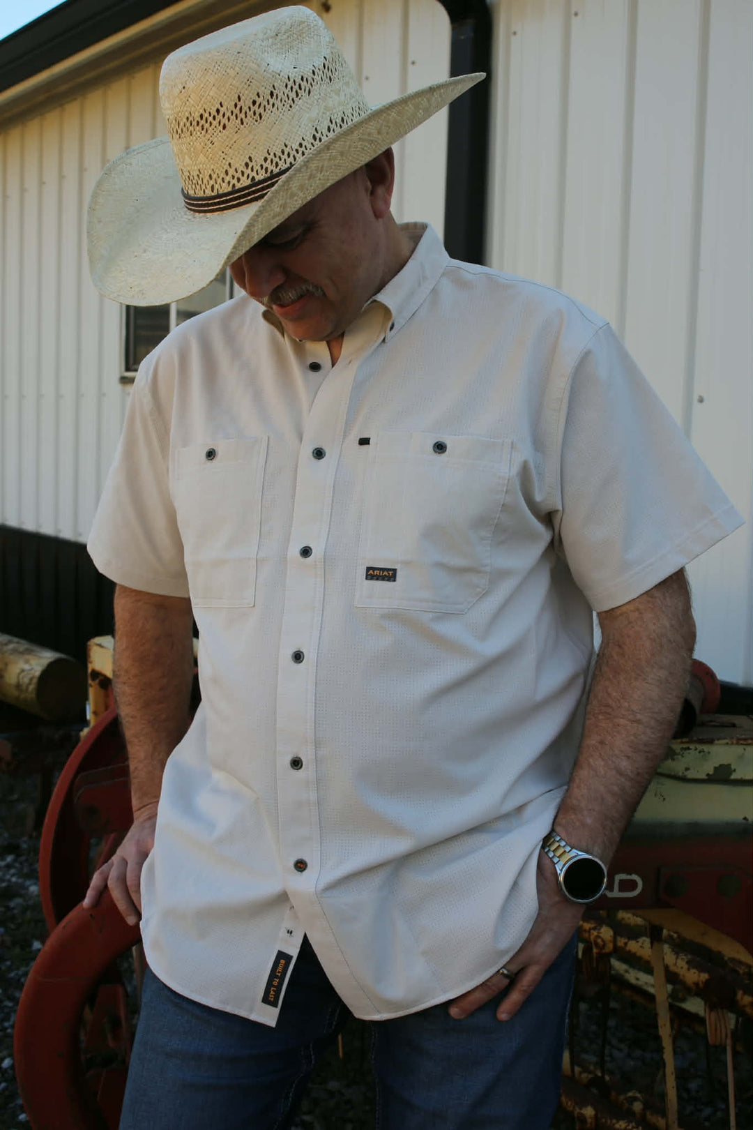 MNS Rebar Made Tough 360 Airflow Work Shirt MOONBEAM 10071438 - Double C Western SupplyAriat