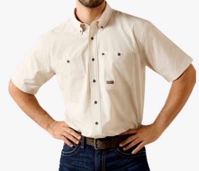 MNS Rebar Made Tough 360 Airflow Work Shirt MOONBEAM 10071438 - Double C Western SupplyAriat