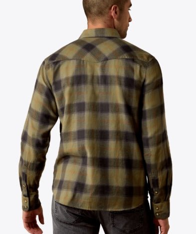 MNS Retro Hahn Fitted Snap Shirt FOUR LEAF CLOVER PLAID 10080705 - Double C Western SupplyAriat