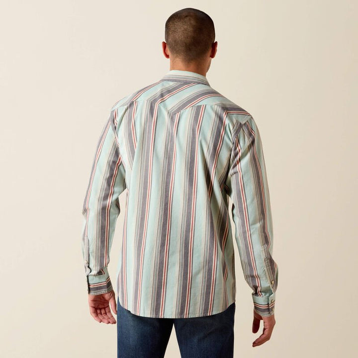 MNS Retro Hesperus Fitted Snap Shirt AQUIFER PLAID 10071089 - Double C Western SupplyAriat