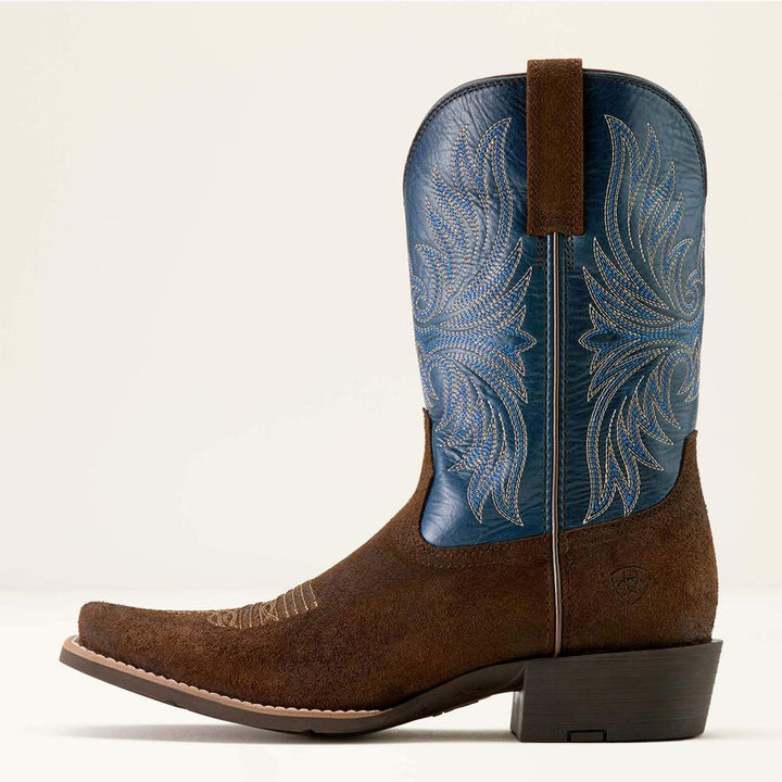 MNS Sport Narrow Cutter Toe Cowboy Boot AGED SMOKEHOUSE ROUGHOUT 10063819 - Double C Western SupplyAriat