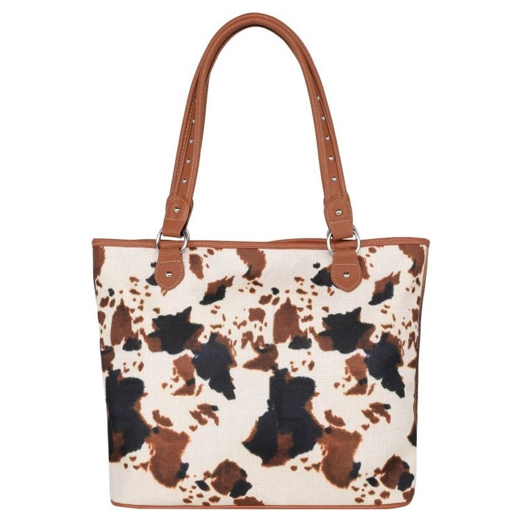 Montana West Cowprint Canvas Tote Bag MW1236-8112BR - Double C Western SupplyShiloh