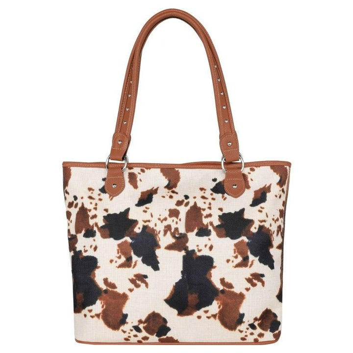 Montana West Cowprint Canvas Tote Bag MW1236-8112BR - Double C Western SupplyShiloh