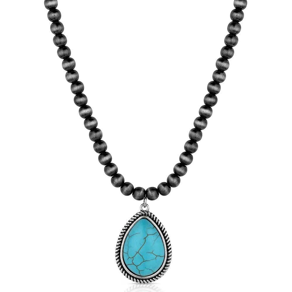 Mountain Drop Beaded Necklace ANC6251 - Double C Western SupplyMontana Silversmiths