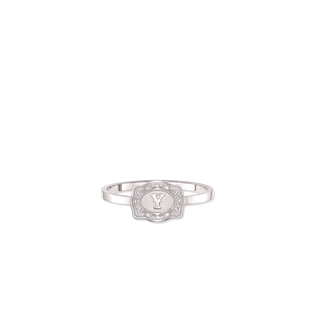 NEW SpurWest Ultra Mini Belt Buckle Ring (Initial) - Silver - Double C Western SupplySpurWest