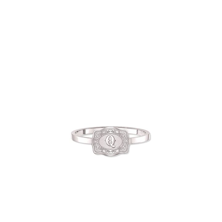 NEW SpurWest Ultra Mini Belt Buckle Ring (Initial) - Silver - Double C Western SupplySpurWest