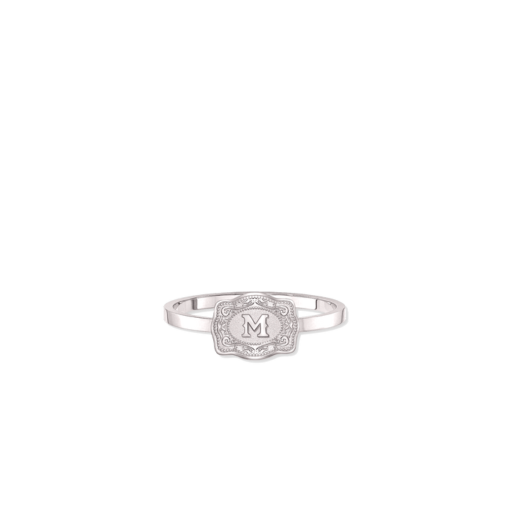 NEW SpurWest Ultra Mini Belt Buckle Ring (Initial) - Silver - Double C Western SupplySpurWest