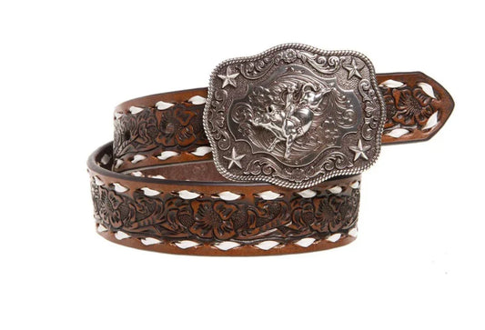 NOCONA TOOLING LACED EDGES BOYS BELT Belt M & F